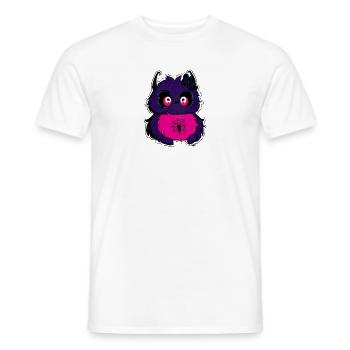 Lila Flauschkätzchen mit Spinnennetz - Männer T-Shirt - Weiß - Vorne - AI Model Male 178 dark (178cm)