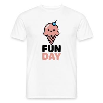 Fun Day Eiscreme Logo - Männer T-Shirt - Weiß - Vorne - AI Model Male 178 dark (178cm)