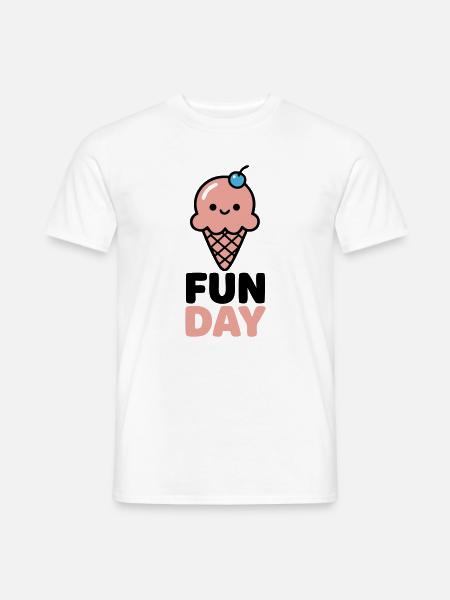 Fun Day Eiscreme Logo - Männer T-Shirt - Weiß