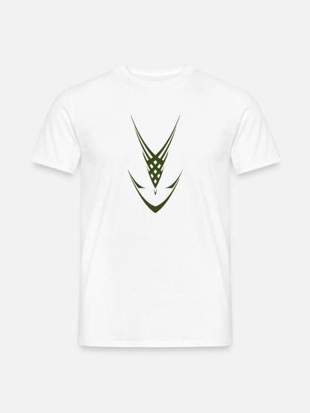 Geometrische Grün-Verflechtung - Männer T-Shirt - Weiß