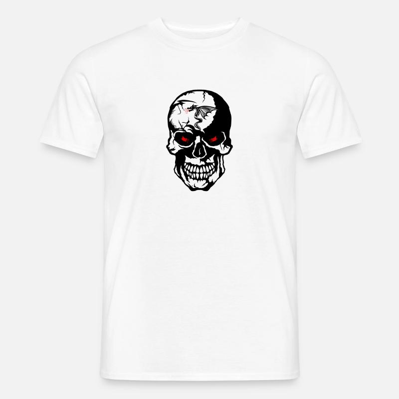 Schädel Schädel Drache Stammesschädel - Männer T-Shirt - Weiß