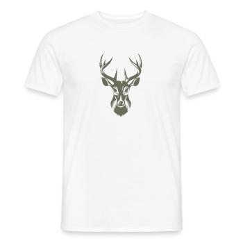 Cool Stag Illustration - Men's T-Shirt - white - Front - AI Model Male 178 dark (178cm)