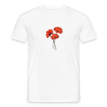 Trio of poppies - Men's T-Shirt - white - Front - AI Model Male 178 dark (178cm)