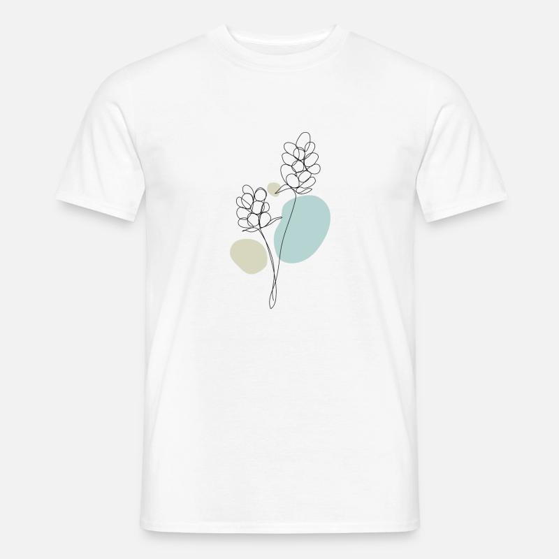 Abstrakte einzeilige Blume - Männer T-Shirt - Weiß