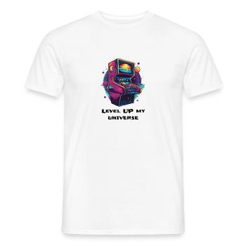Level Up Your Universe! - Männer T-Shirt - Weiß - Vorne - AI Model Male 178 dark (178cm)