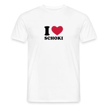 I Love Schoki - Männer T-Shirt - Weiß - Vorne - AI Model Male 178 dark (178cm)