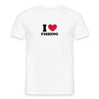 I Love Fishing - T-shirt homme - blanc - Devant - AI Model Male 178 dark (178cm)