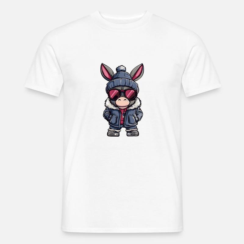 Esel Winter - Männer T-Shirt - Weiß