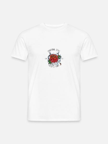 Traditional Tattoo Rose - Männer T-Shirt - Weiß