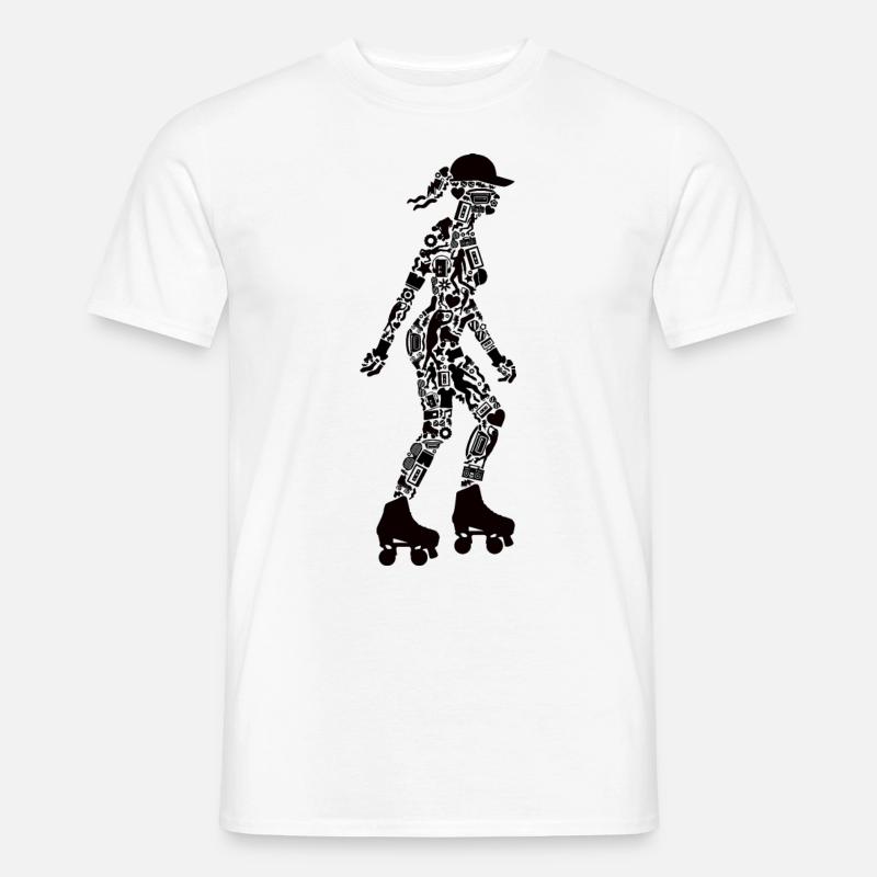 Rollschuh Mädchen Rollschuhe Roller Skating - Männer T-Shirt - Weiß