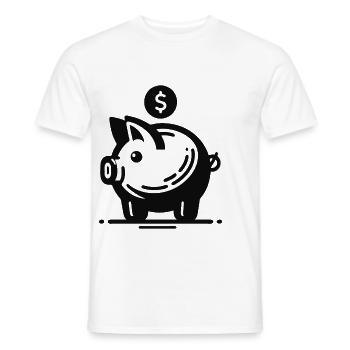 Lustiges Sparschwein – Geld sparen mit Humor - Männer T-Shirt - Weiß - Vorne - AI Model Male 178 dark (178cm)