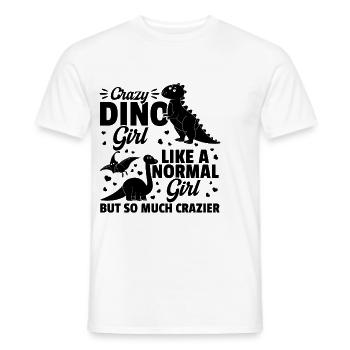 Crazy Dino girl like a normal girl but so much - Men's T-Shirt - white - Front - AI Model Male 178 dark (178cm)