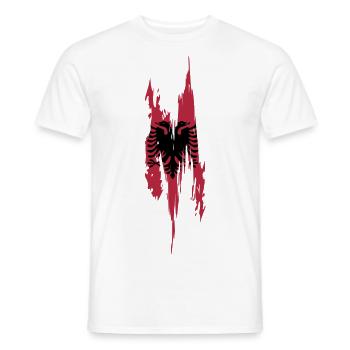 Conception de l’albanaise - T-shirt homme - blanc - Devant - AI Model Male 178 dark (178cm)
