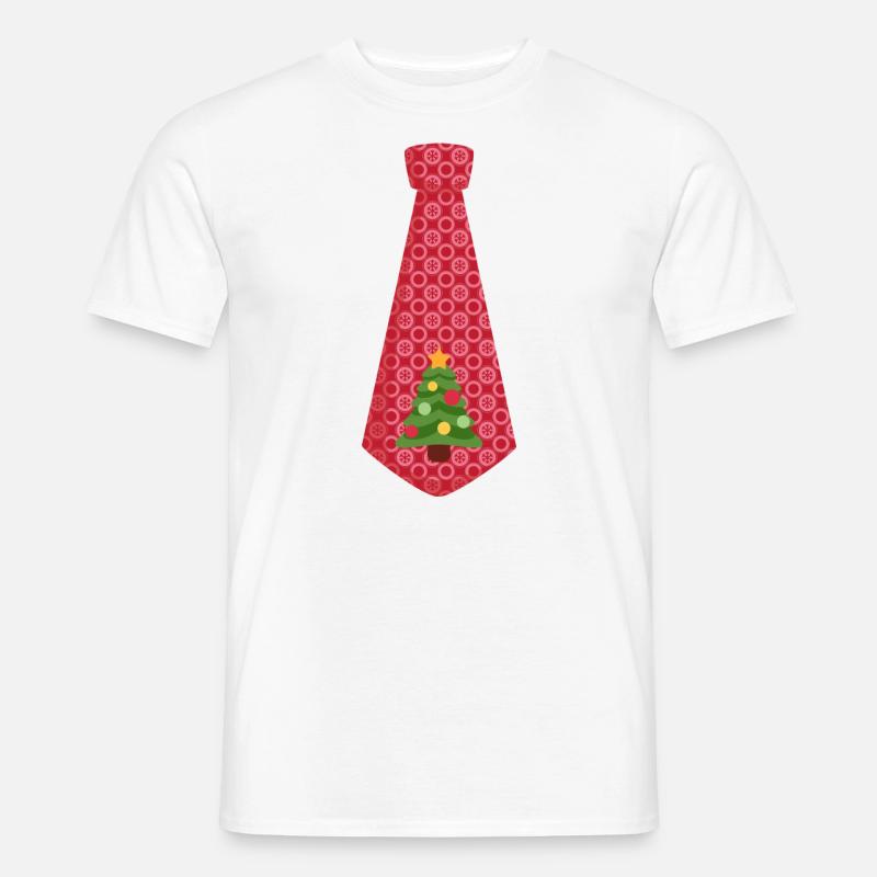 Weihnachtskrawatte - Männer T-Shirt - Weiß