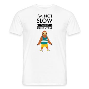 Not Slow I'm Just Taking My Time - Sloth Marathon - Men's T-Shirt - white - Front - AI Model Male 178 dark (178cm)