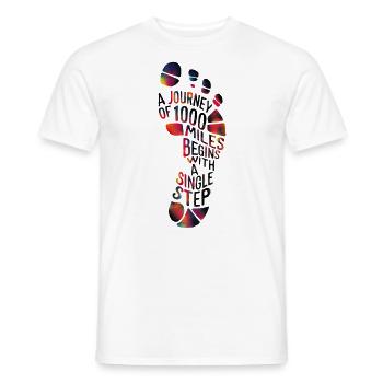 Gehen Gehen Fußabdruck Meilen Schritt Laufen Frauen - Männer T-Shirt - Weiß - Vorne - AI Model Male 178 dark (178cm)