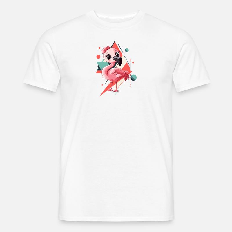 Flamingo Wasservogel Exotisch - Männer T-Shirt - Weiß