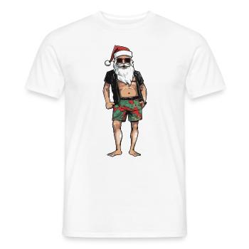Santa Urlaub Weihnachtsmann - Männer T-Shirt - Weiß - Vorne - AI Model Male 178 dark (178cm)