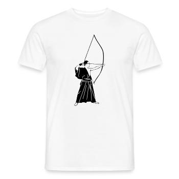Kyudo - Japanisches Bogenschießen - Männer T-Shirt - Weiß - Vorne - AI Model Male 178 dark (178cm)
