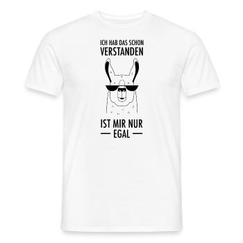 Verstanden, Ist Mir Nur Egal - Lama Alpaka Spruch - Männer T-Shirt - Weiß - Vorne - AI Model Male 178 dark (178cm)