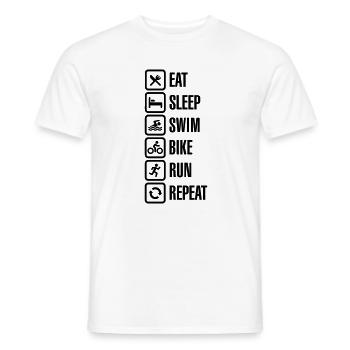Eat sleep swim bike run repeat - triathlon - Männer T-Shirt - Weiß - Vorne - AI Model Male 178 dark (178cm)