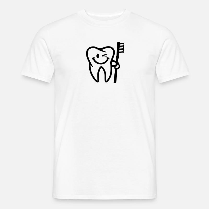 Zahn - Männer T-Shirt - Weiß
