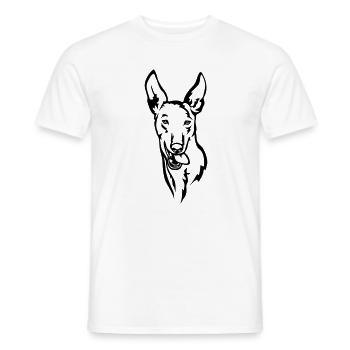 Tête Podenco - T-shirt homme - blanc - Devant - AI Model Male 178 dark (178cm)