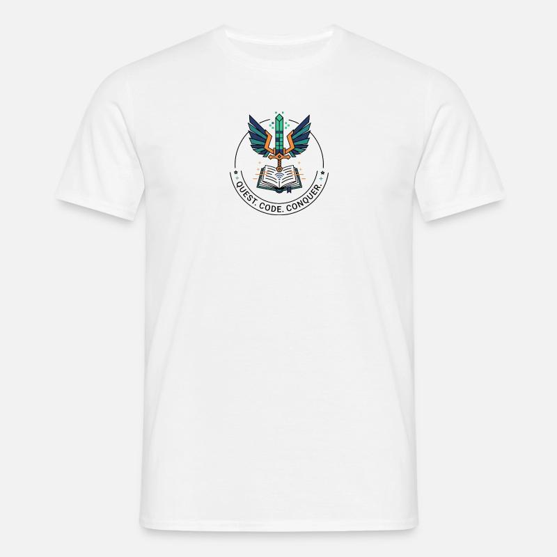 Quest. Code. Conquer Emblem - Men's T-Shirt - white