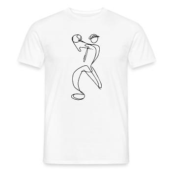 Cricket Bowler Drawing - Men's T-Shirt - white - Front - AI Model Male 178 dark (178cm)