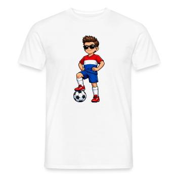 Football, Boy Fan des Pays-Bas, drapeau néerlandais - T-shirt homme - blanc - Devant - AI Model Male 178 dark (178cm)