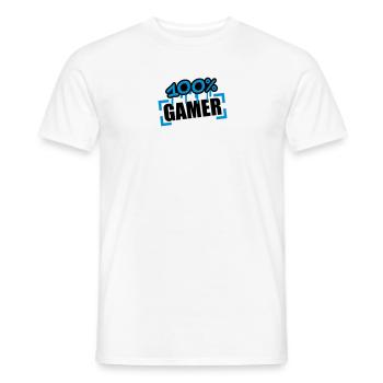 100 Procent Gamer - Männer T-Shirt - Weiß - Vorne - AI Model Male 178 dark (178cm)