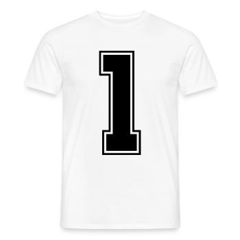 1 nombre de maillots - T-shirt homme - blanc - Devant - AI Model Male 178 dark (178cm)