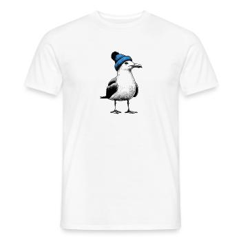North Sea Harbor Moin Seagull Bonnet Bleu - T-shirt homme - blanc - Devant - AI Model Male 178 dark (178cm)
