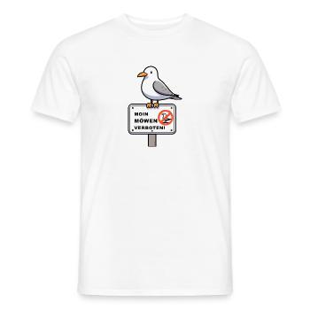 Freche Möwe auf Möwen Verbotsschild Schild Zeichen - Männer T-Shirt - Weiß - Vorne - AI Model Male 178 dark (178cm)