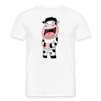 Cow laughs - Men's T-Shirt - white - Front - AI Model Male 178 dark (178cm)