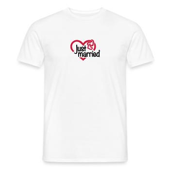 Just married - Men's T-Shirt - white - Front - AI Model Male 178 dark (178cm)