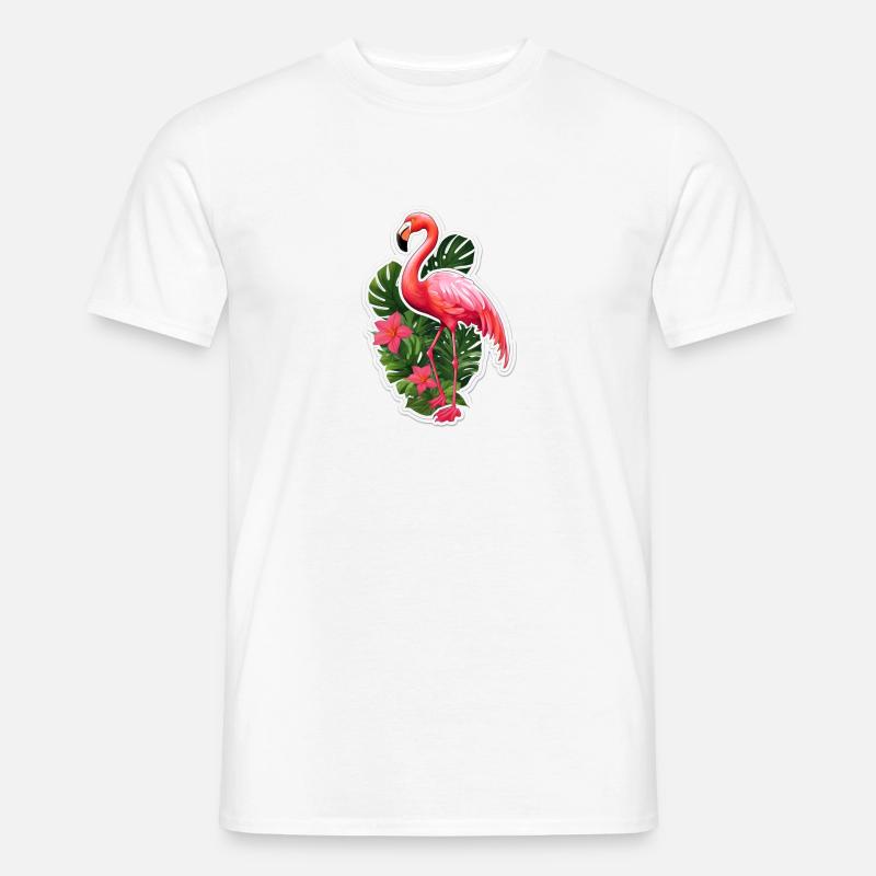 Flamingo - Männer T-Shirt - Weiß