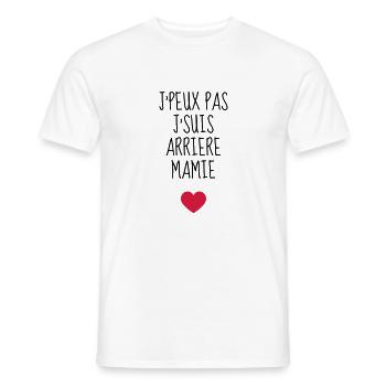 Arrière Mamie / Mamy / Grand Mère / Famille - T-shirt homme - blanc - Devant - AI Model Male 178 dark (178cm)