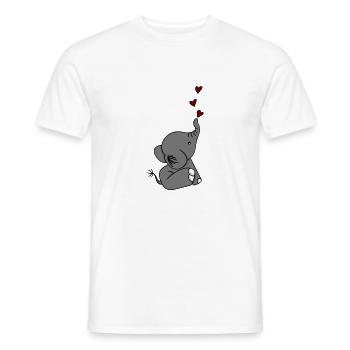 LITTLE ELEPHANT LOVE - Men's T-Shirt - white - Front - AI Model Male 178 dark (178cm)