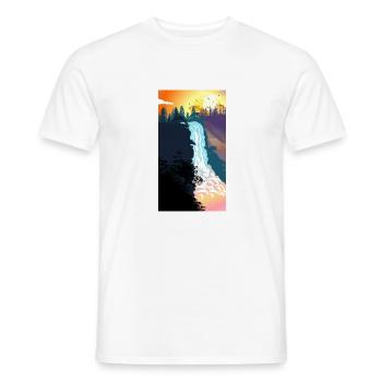 Waterfall Sunset - Men's T-Shirt - white - Front - AI Model Male 178 dark (178cm)