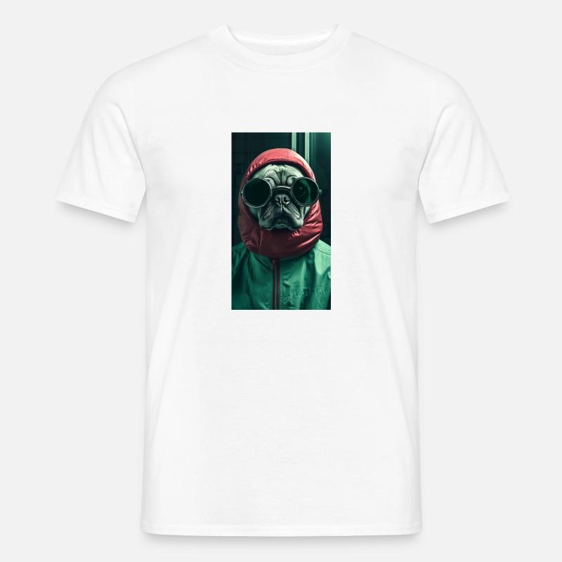 Pug Mops – Cool & Confident - Männer T-Shirt - Weiß