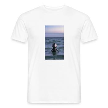 Créature marine mignonne dans le style de film vintage Mignon - T-shirt homme - blanc - Devant - AI Model Male 178 dark (178cm)