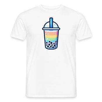 Thé Boba coloré - T-shirt homme - blanc - Devant - AI Model Male 178 dark (178cm)