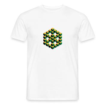 Figure impossible imagination géométrie cube Escher - T-shirt homme - blanc - Devant - AI Model Male 178 dark (178cm)