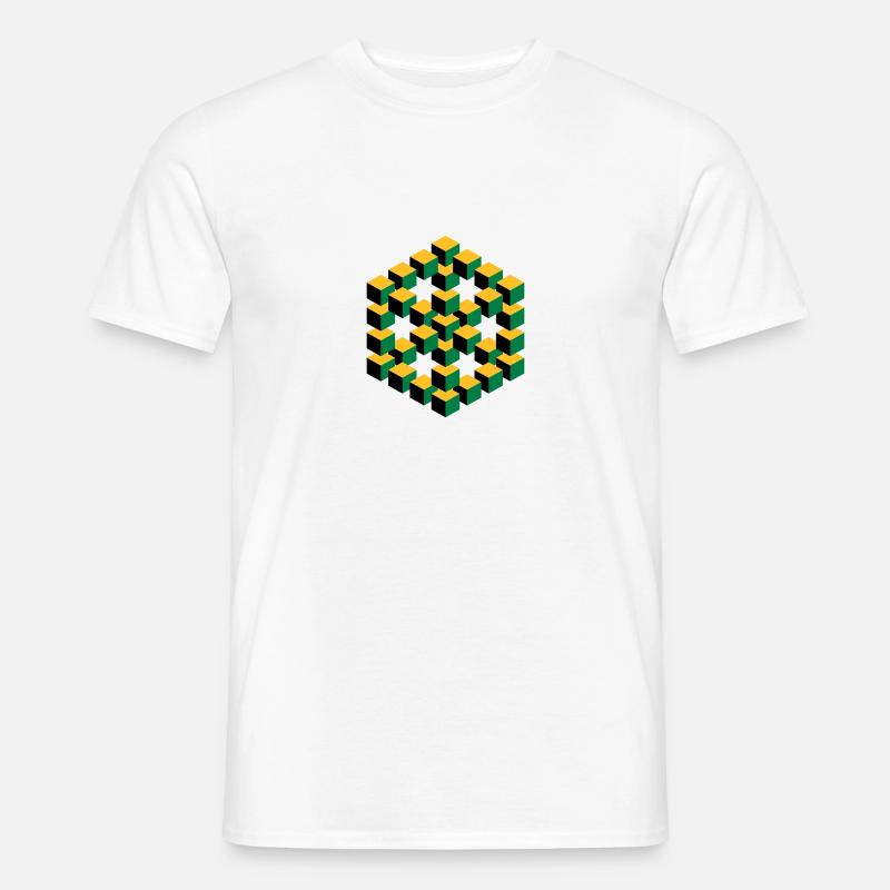 Figure impossible imagination géométrie cube Escher - T-shirt homme - blanc