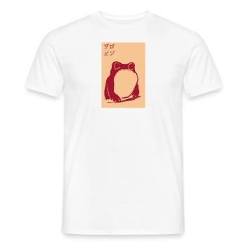 Frosch,poster, asiatisch, blau, stencil - Männer T-Shirt - Weiß - Vorne - AI Model Male 178 dark (178cm)