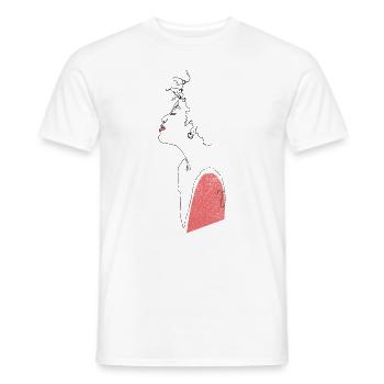 Geschenkidee,Frauen Outline,Print,Line Art,Kunst - Männer T-Shirt - Weiß - Vorne - AI Model Male 178 dark (178cm)