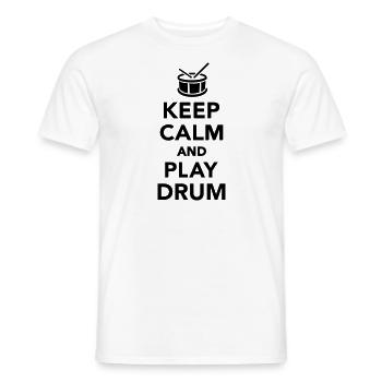 Keep calm and Play drum - Men's T-Shirt - white - Front - AI Model Male 178 dark (178cm)