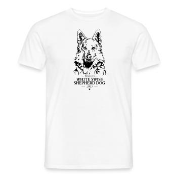 White Swiss Shepherd Dog Dad Schäferhund Wilsigns - Männer T-Shirt - Weiß - Vorne - AI Model Male 178 dark (178cm)
