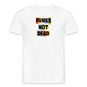 Punk Rock Punk Music Retro Punks Punk Never Dies - Men's T-Shirt - white - Front - AI Model Male 178 dark (178cm)